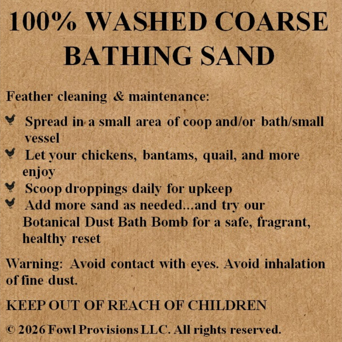 100% Washed Coarse Bathing Sand