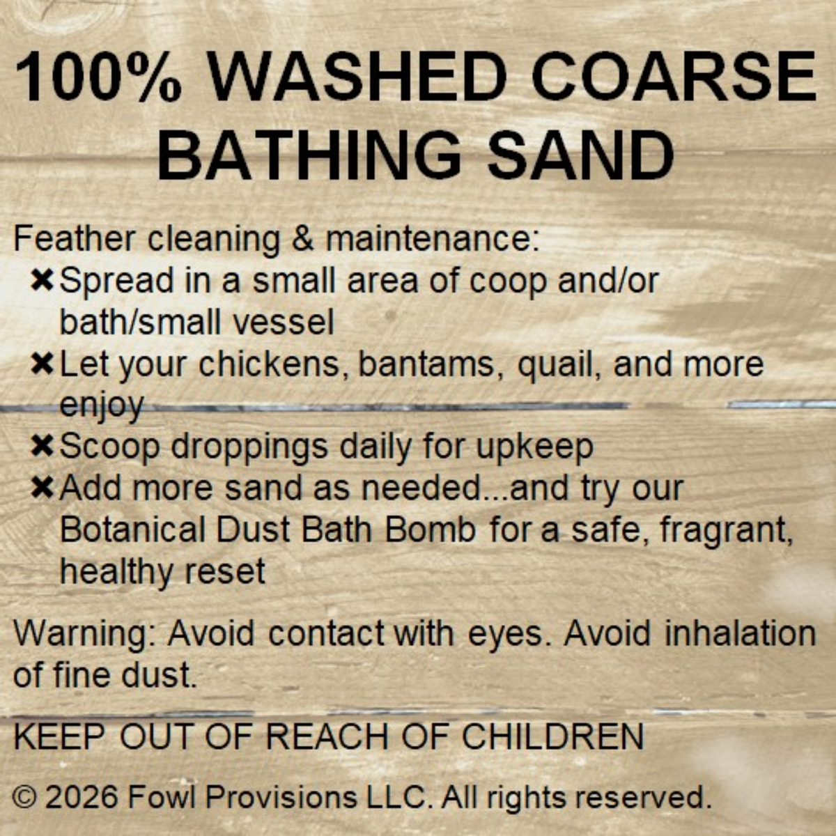 100% Washed Coarse Bathing Sand