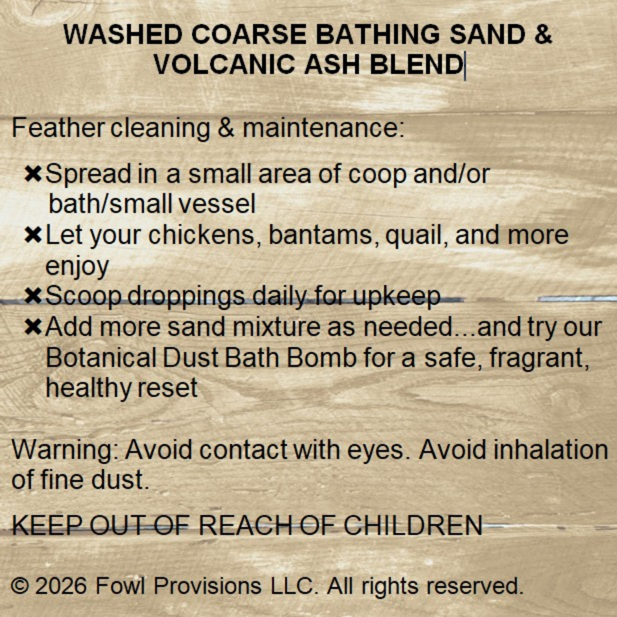 Washed Coarse Bathing Sand & Volcanic Ash Blend